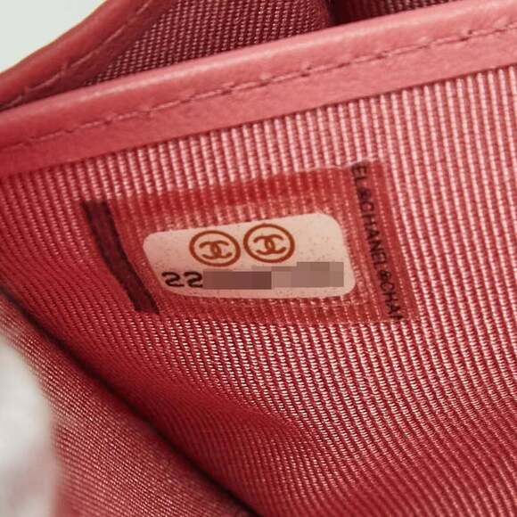 CHANEL Pink Lambskin Leather Logo Wallet - Picture 8 of 10